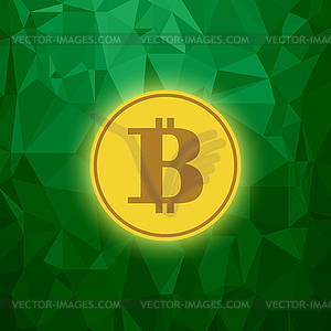 Yellow Bitcoin Icon. Crypto Currency Concept - color vector clipart