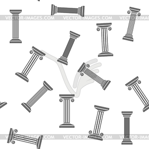 Greek Column Seamless Pattern - vector clip art