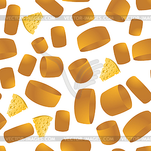 Cheese Seamless Pattern. Yellow Food Backround. Mad - color vector clipart