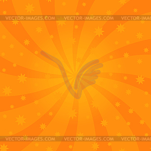 Orange Cartoon Swirl Design. Helix Rotation Rays. - vector image