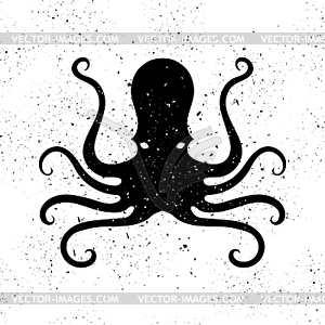 Силуэт иконки Octopus. Дизайн стилизованного логотипа. - векторный рисунок