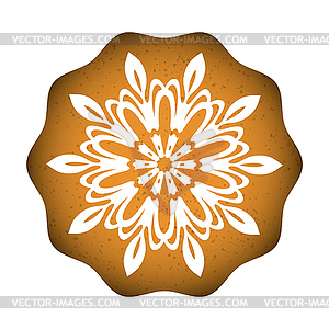 Baked White Snowflake. Sweet Classic Christmas - vector image