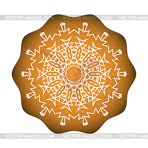 Baked Cookies with Snowflake. Sweet Classic - vector image