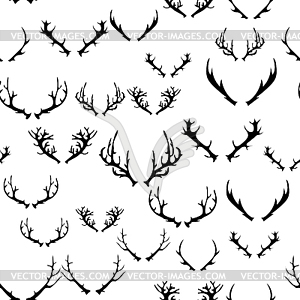 Different Animal Horns Seamless Pattern - vector image
