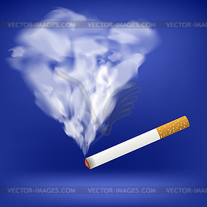 Burning Cigarette. Transparent Smoke - vector clipart