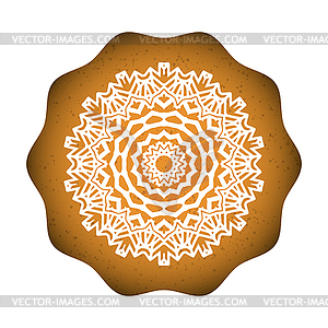 Baked Cookies with Snowflake. Sweet Classic - vector clipart