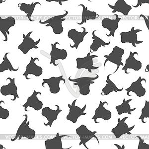 Head of Bull Seamless Pattern - vector image