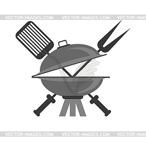 Иконка барбекю Серый - векторное изображение