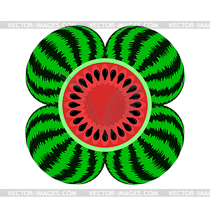 Fresh Ripe Watermelon Icon - vector image