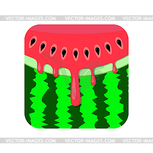 Fresh Ripe Watermelon Icon - vector clipart