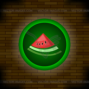 Fresh Ripe Watermelon Icon - vector image