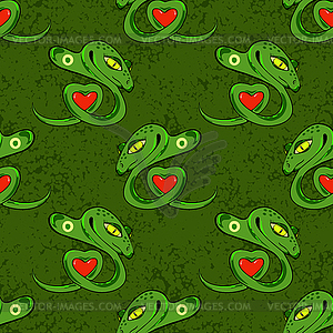 Snake Seamless Background. Animal Pattern. Attack - vector image