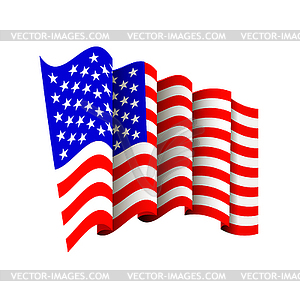 American Flag Icon . Waving Icon of United States o - vector clipart