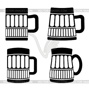 Set of Different Beer Mugs - vector image