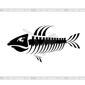 Fish Bone Skeleton Symbol. Sea Fishes Icons - vector clip art