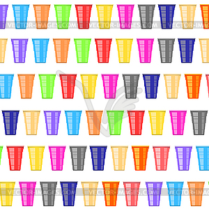 Beer Pong Tournament. Colorful Plastic Cups. Fun - royalty-free vector image