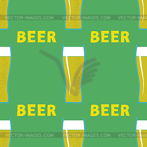 Beer Glasses Seamless Pattern - vector clip art