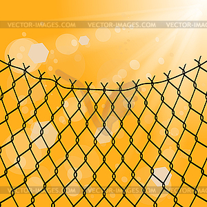 Sun and Wire Barb. Freedom Concept. Peace Day - vector clipart