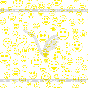 Yellow Smile Seamless Pattern - vector image