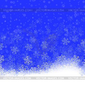 Snowflakes Pattern on Blue Background. Winter - vector EPS clipart
