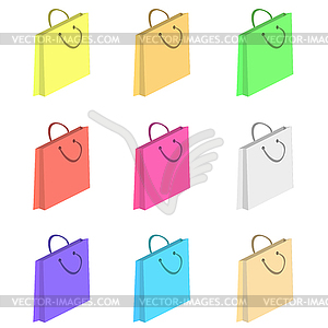 Colorful Shopping Paper Bags - vector clipart