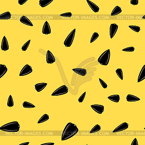 Sunflower Ripe Black Seed Seamless Pattern - vector clipart
