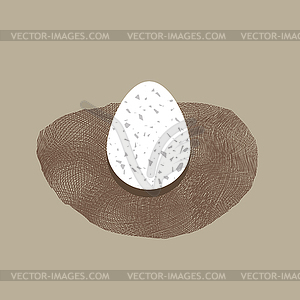 Nest and Egg Icon - vector image