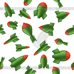 Bomb Seamless Pattern. Military Weapon Background - vector clipart