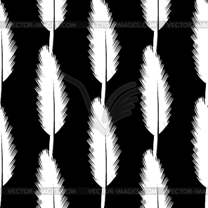 White Feather Pen Seamless Pattern - vector image