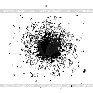 Explosion Cloud of Black Pieces. Sharp Particles - vector clip art