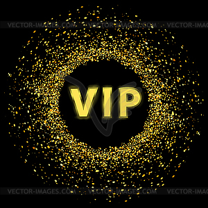 Golden Glitter Texture with VIP Logo - vector EPS clipart