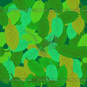 Spring Leaves Seamless Background. Green Fresh - vector clip art