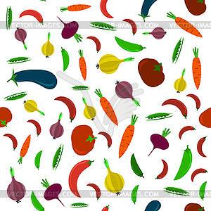 Vegetable Seamless Pattern - vector clip art