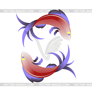 Stylized Sea Fish Icon - vector image