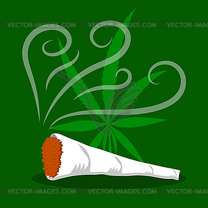 Green Cannabis Leaf. Drug Consumption, Marijuana - vector clipart