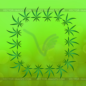Green Cannabis Leaves Pattern. Medical Marijuana - vector clipart
