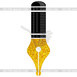 Gold Nib Icon . Fountain Logo Design - vector image