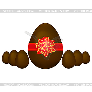 Сладкие шоколадные яйца - векторизованное изображение