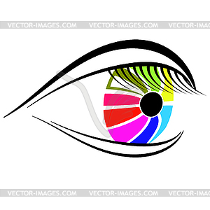 Colorful Eye Icon - vector clip art