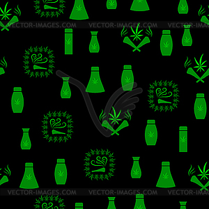 Cannabis Leaves Seamless Pattern. Drug - vector clip art