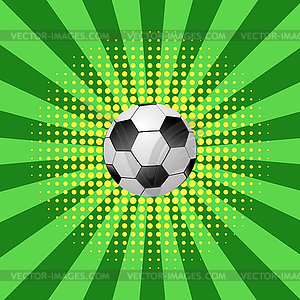 Football Ball Icon on Halftone Green Yellow - vector clip art