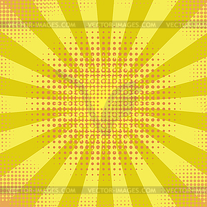 Yellow Retro Vintage Style Background with Sun Rays - vector clipart