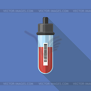 Test Tube with Blood - vector clip art