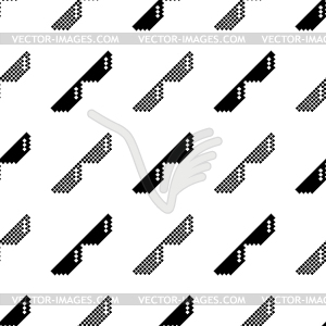 Black Pixel Sunglasses Seamless Pattern - royalty-free vector clipart