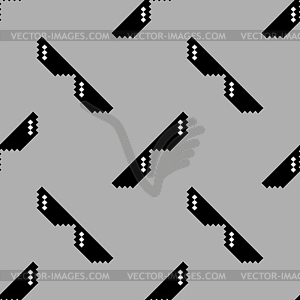 Black Pixel Sunglasses Seamless Pattern - vector clip art