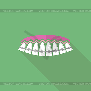Medical Braces Teeth. Dental Care Background. - vector clipart / vector image