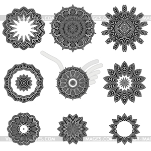 Ornamental Line Pattern. Round Texture Oriental - vector clip art