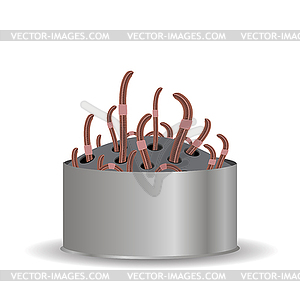 Animal Earth Red Worms for Fishing - vector clipart