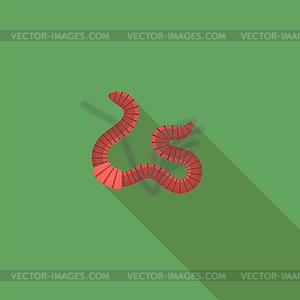 Animal Earth Red Worms for Fishing on Green - vector clipart