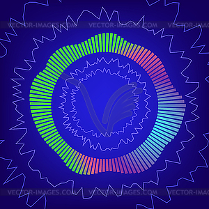 Звуковая волна Круглый эквалайзер. Аудио Цифровой - векторное графическое изображение